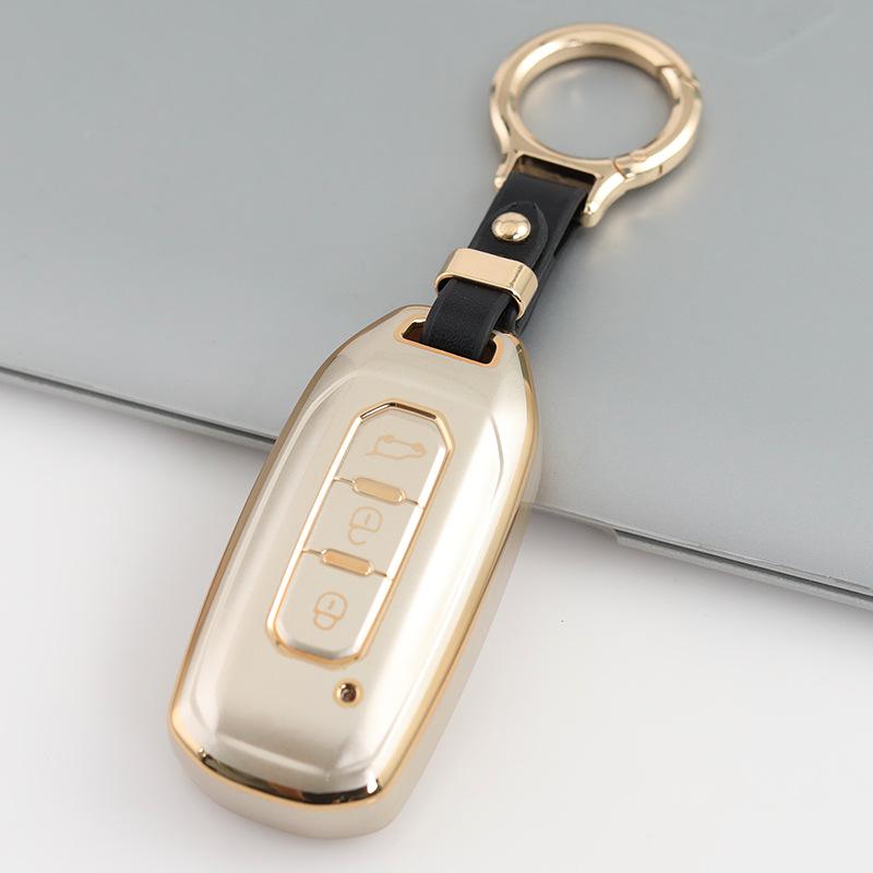 Champagne Gold TPU Key Case Cover for 2020 Ford JMC Yuhu 7 Lingjie