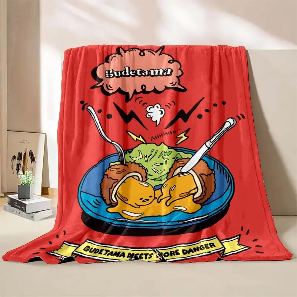 1PC Gudetama Egg Printed Blanket Children Adult Blanket Soft and Warm Bedding for Bed Sofa Outdoor Travel Cover Blanket
