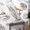 Afternoon Tea Cake Dessert White Sheer Curtain For Living Room Home Kitchen Bedroom Window Decor Chiffon Tulle Voile Curtains