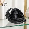 3D Printed Dragon Decor Gothic Jewelry Tray, Figurine, Mythical Creature Desktop Decorative Trinket Dish Organizer for Keys Coins Rings, Dark Fantasy