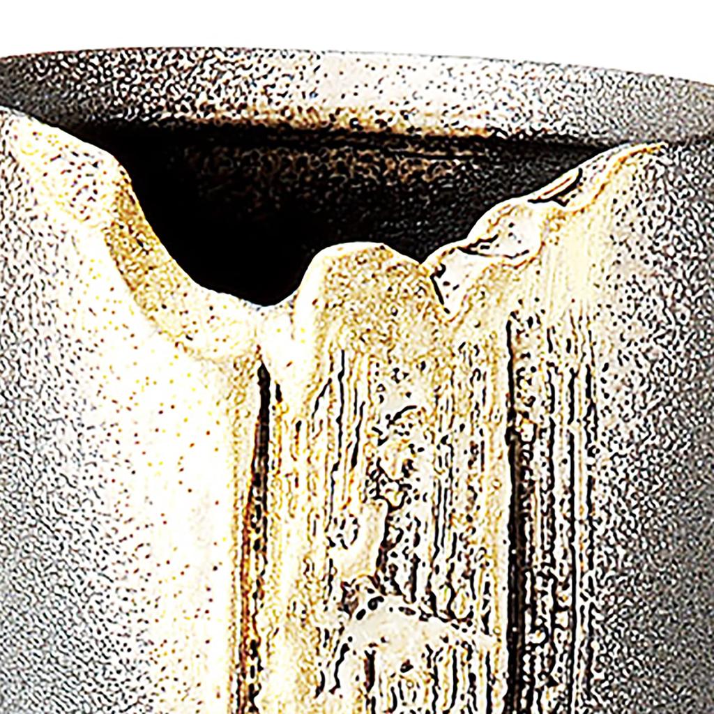 Marui Seito Shigaraki Ware Hechimon Flower Vase, Large, Vertical, Brown, Manju (Longevity) Buddhist Altar, Ceramic, MR-1-2568, 29cm
