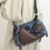 Women'S Shoulder Bag Ladies Large Capacity Denim Shoulder Crossbody Bag Leisure Commuting Handbag Star Tote Bag