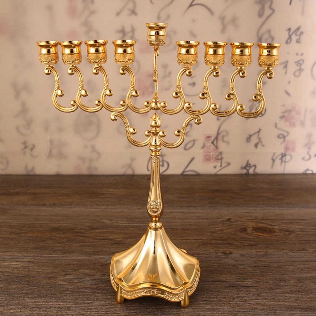 Candle Holder 9 Branches Alloy Vintage Decorative Candlestick Holder for Weddings
