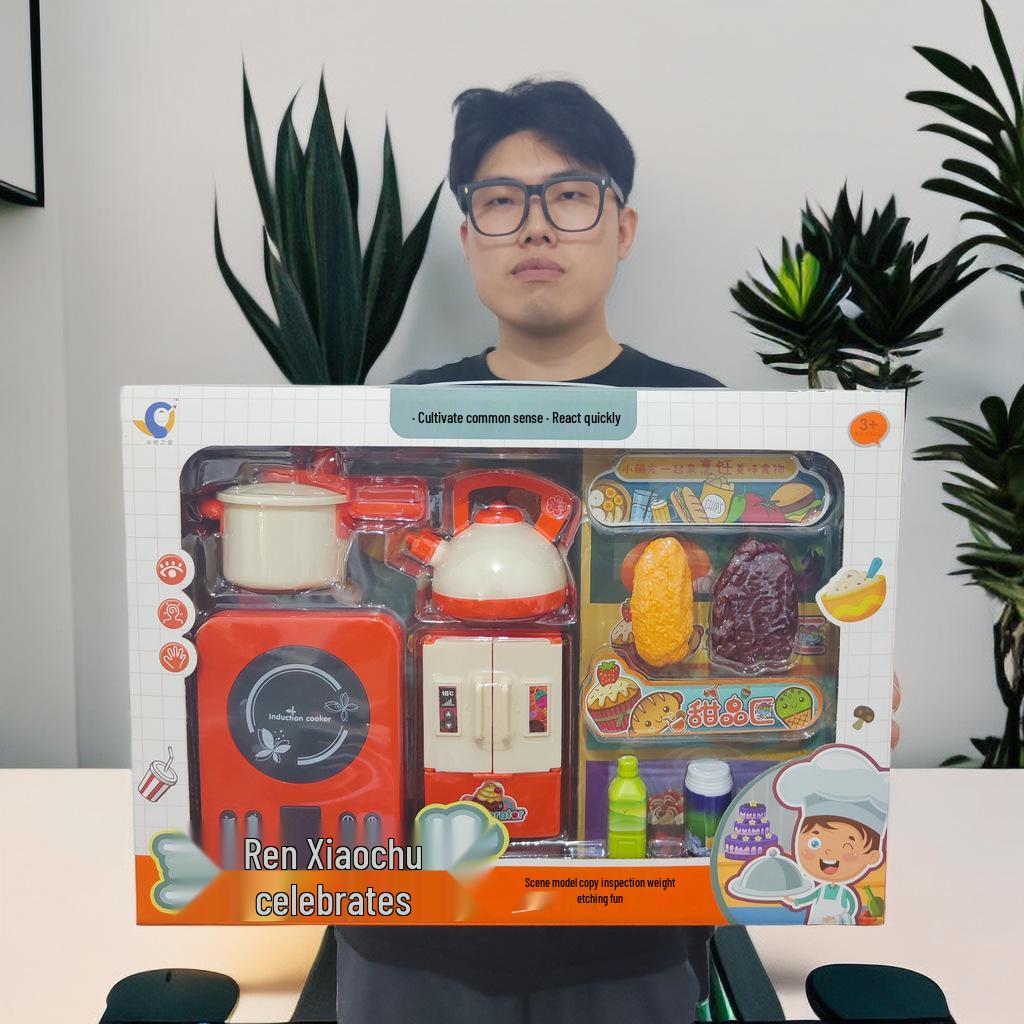 

Kids Pretend Play Kitchen Set: Mini Cookware and Cooking Box Gift