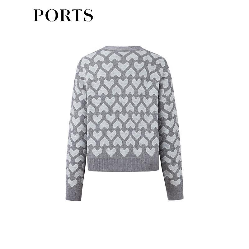 Ports Women's 3D Heart Jacquard Short Cardigan