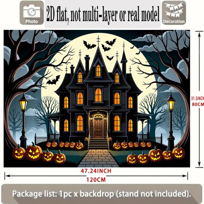 Party Backdrop Halloween Flat Banners Spooky Scary House Celebrations Wedding Enthusiasts Photo Booth Decor Front Door Decor