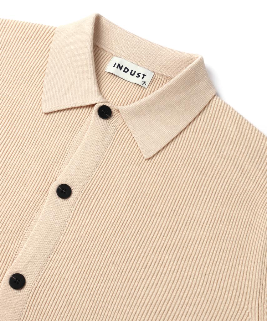 Indust Washable Hacci Collar Cardigan_Ivory