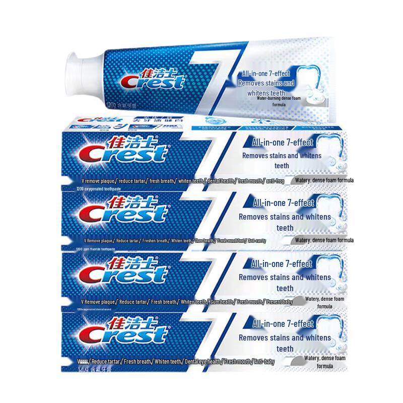 Crest 7-Effect Pro-Health Toothpaste - Stain Removal & Whitening (4x120g)