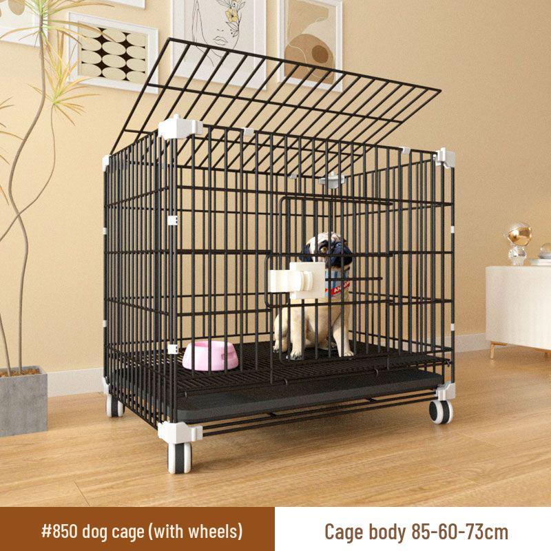 Reinforced Three-Layer Indoor Pet Cage with Toilet for Small Dogs