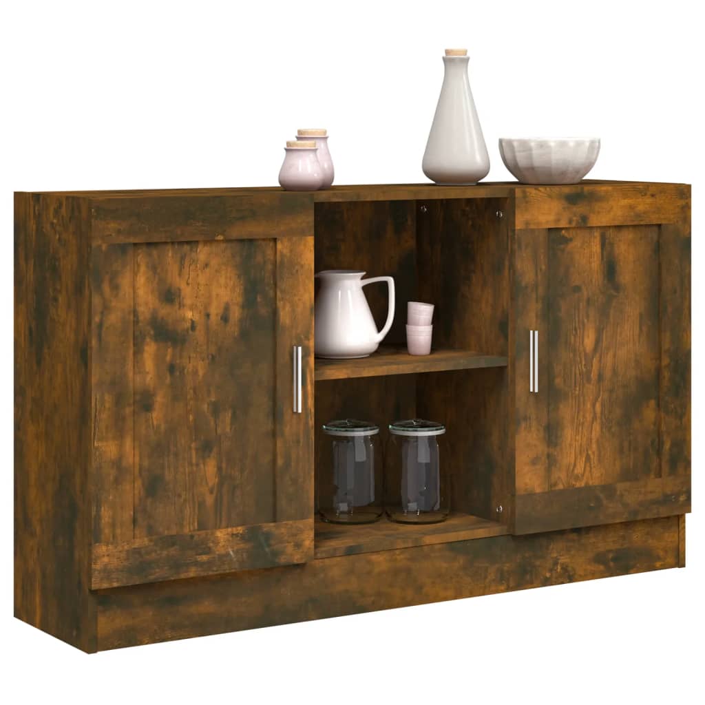 Vidaxl Komoda, Przydymiony Dąb, 120X30,5X70Cm, Materiał Drewnopochodny