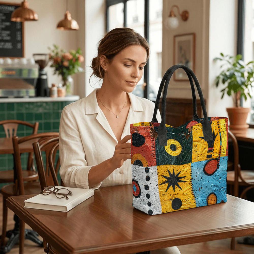 Bohemian Printed Tote Bag Casual Large Capacity Handbag for Daily Use