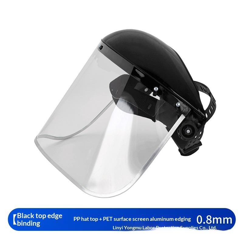 Mesh Face Shield Safety Helmet for Garden Grass Trimmer and Weed Wacker Protection чёрный