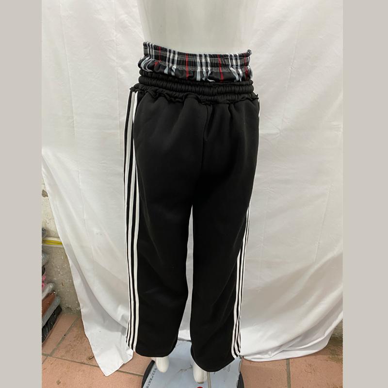 European and American Retro Sports Casual Loose Fitting Men's and Women's Double Waisted Fake Two-piece Sweatpants