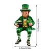 Patricks Day Leprechaun Collectible Resin Sitting Figurine with Shamrock For Shelf Or Desk Display Car Dashboards Decors