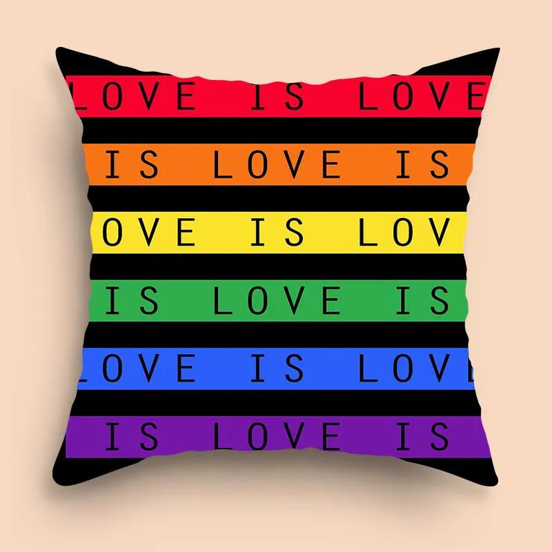 Home Decor Party Gifts Valentine's Day Rainbow Love Pillowcase Sofa Cushion Cover