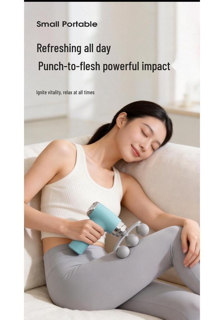 9-Head Silent Mini Fascia Gun: Multi-Functional Muscle Massager for Men & Women, Neck & Body Relaxation.