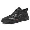 Fashion Brand Men's Genuine Leather Casual Shoes Winter Ankle Boots High Top Shoes Men's Work Clothes Shoes Thick Soles