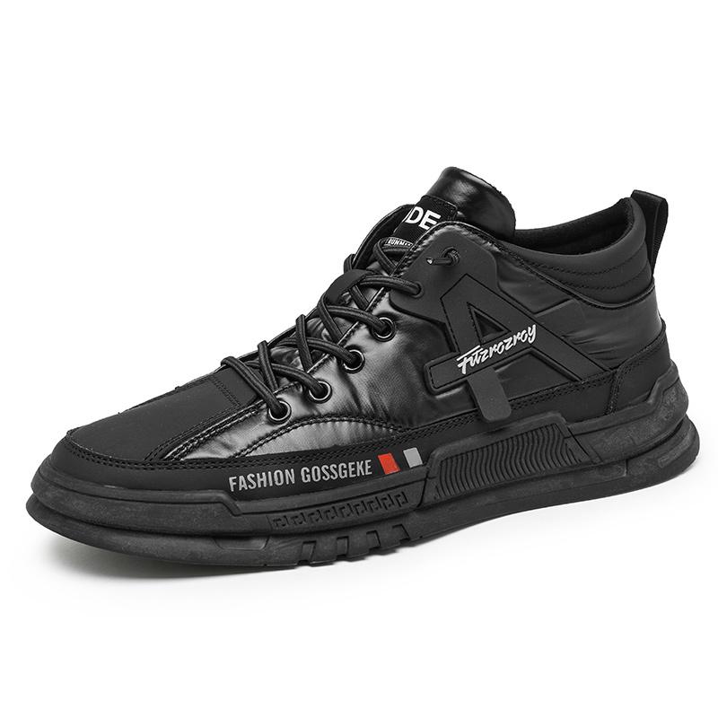 Fashion Brand Men's Genuine Leather Casual Shoes Winter Ankle Boots High Top Shoes Men's Work Clothes Shoes Thick Soles