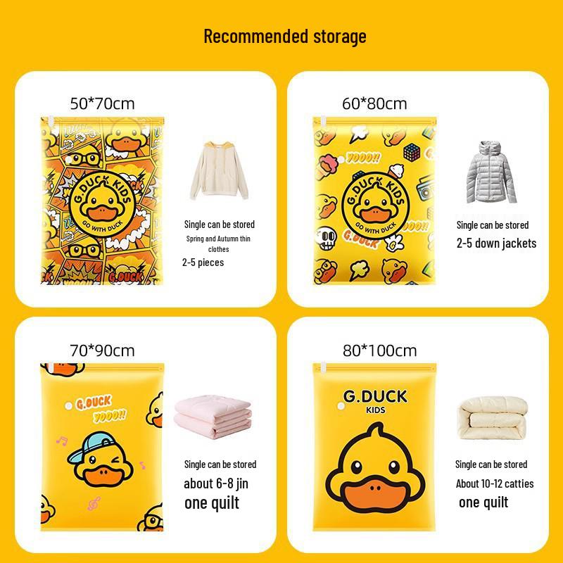 Cartoon Vacuum Storage Bags for Clothes and Quilts - Compression Suitcase Organizer