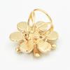 Elegant Camellia Silk Scarf Buckle with Cat's Eye and Rhinestones