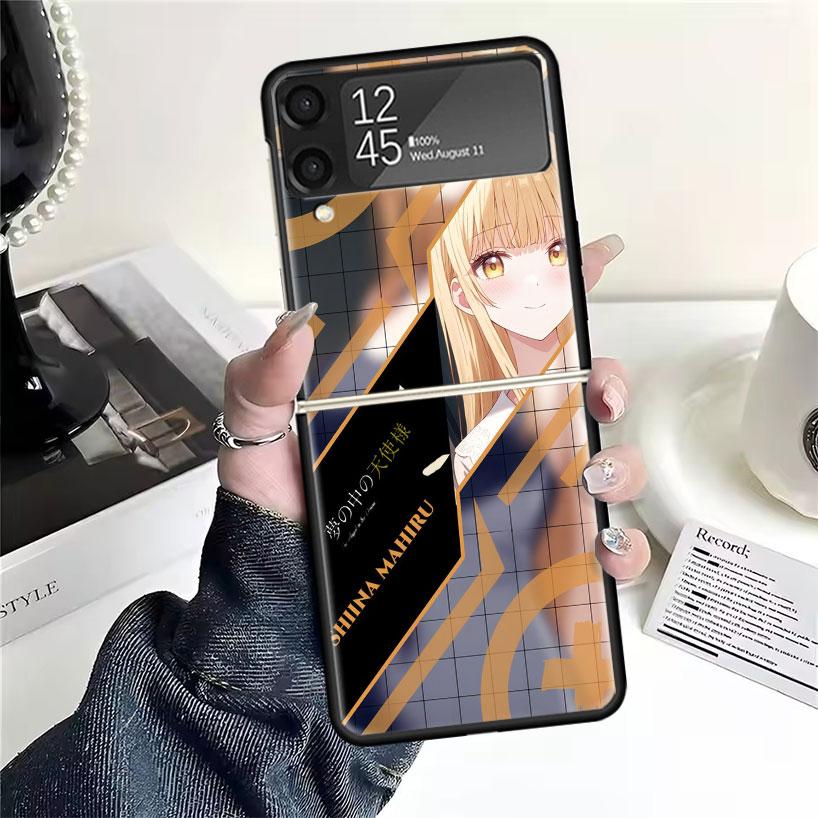 Cute Anime Waifu Art Design Phone Case For Samsung Galaxy Z FLip7 Flip6 Flip3 Flip4 Flip5 ZFlip 7 Flip 6 5 4 3 5G Fundas Cover C