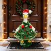 Holiday Animal Costume Christmas Porch Goose Outfit, Santa Dress with Plush Scarf And Hat for Apparel, Festive Winter Outdoor Lawn Tiered Tulle