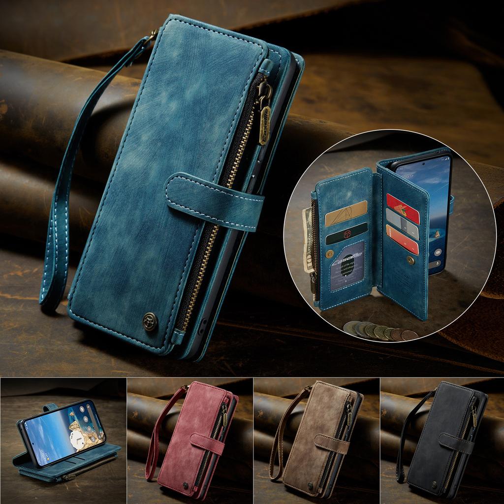 CASEME C30 Schutzhülle aus PU-Leder mit Reißverschluss und mehreren Kartenfächern für Google Pixel 10 Pro/Google Pixel 10.