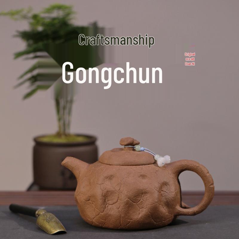 Yixing Zisha Duan Ni Handmade Gong Chun Teapot Gift Set by Renowned Artist 440cc