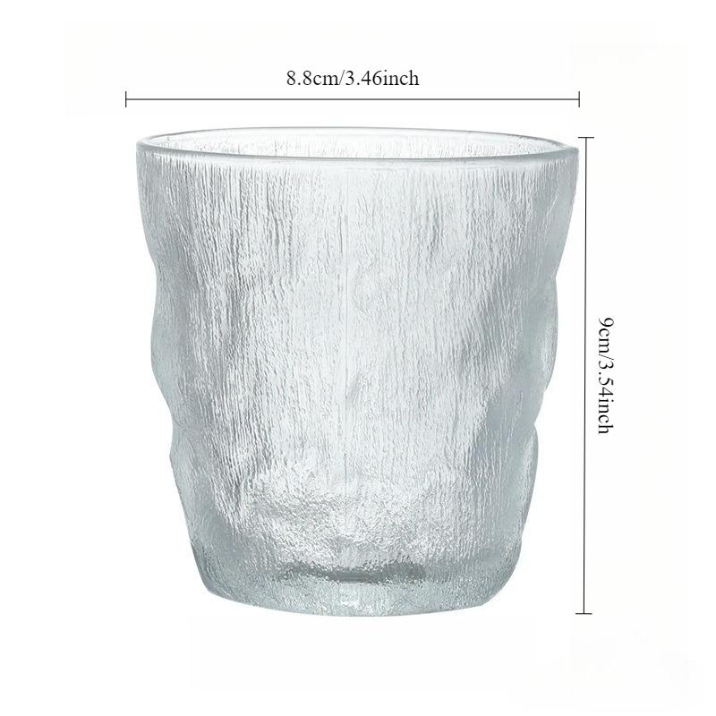 1pcs Drinking Cups Drinkware Bark Pattern Sunflower Carving Retro Japanese Glass Cup Handmade Tea Cup Whiskey Glass Wine Cups 1pcs