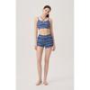Huit Euro Jersey Denim Print Hole Bra Top Htwtb5i08t