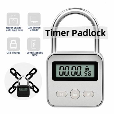 Timer Visací zámek LCD HD displej Přidat podsvícení Zinková slitina Max. časování 99 hodin Super dlouhý pohotovostní režim Anti-návykový elektronický zámek