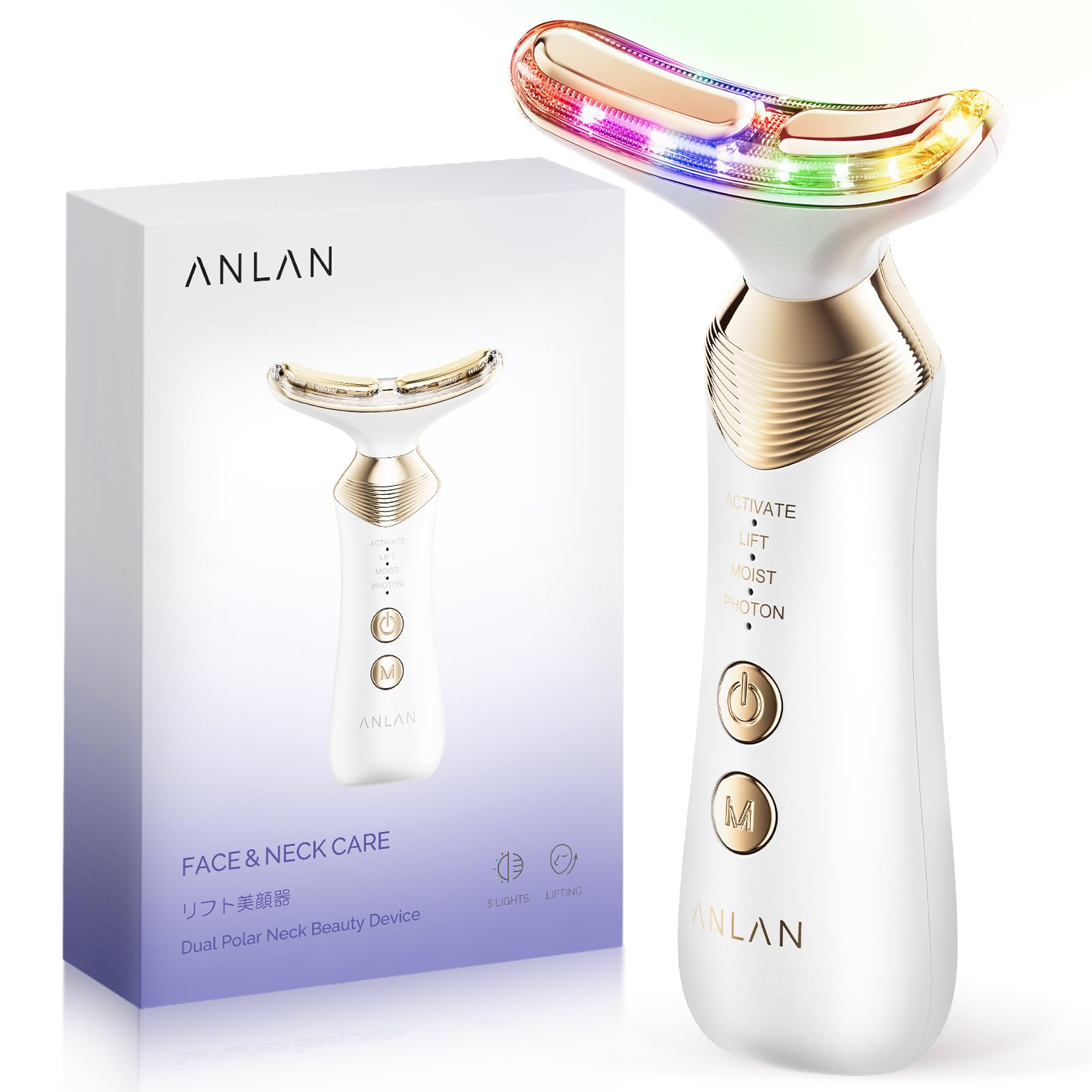 

ANLAN Facial Beauty Массажный ролик для лица с Гуа Лифтинг Кожи Лицо Тело 4 5 Цветов Подарок на День рождения для Путешествий Устройство, Ша, Уход, EMS, Тепло, Уход, Уход, Уход, белый