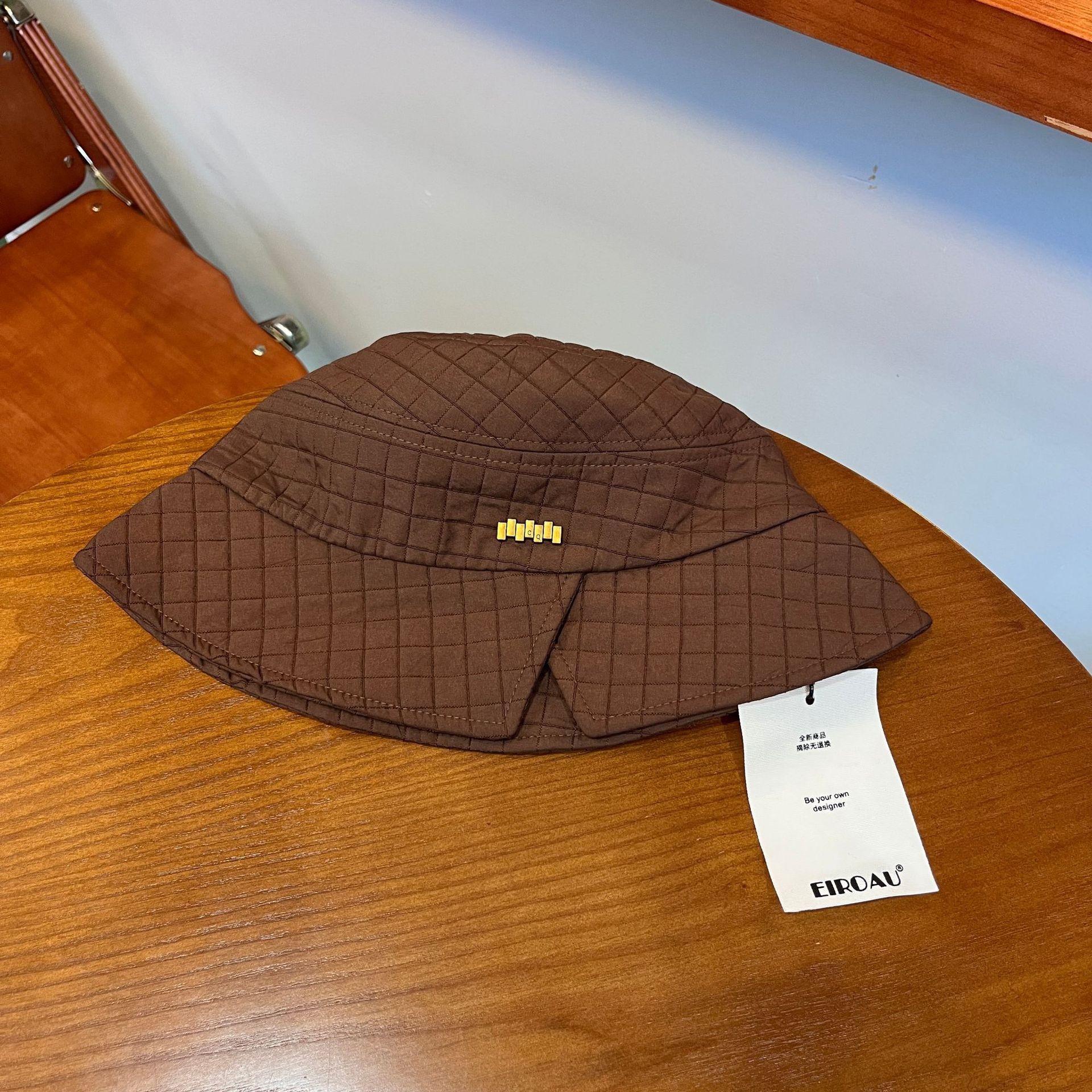 

Японський та корейський сонцезахисний капелюх-відро осінній новий бавовняний пресований відкритий та капелюх-відро вишуканий залізний стандартний іноземний стиль показує маленьке обличчя M（56-58cm） темно-коричневого кольору