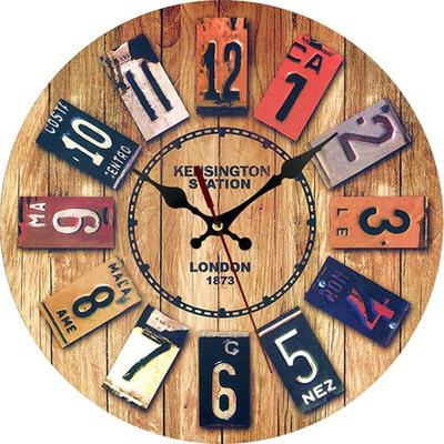 European Creative Wooden Clock: Stylish Round Wall Decor for Living Room & Bedroom
