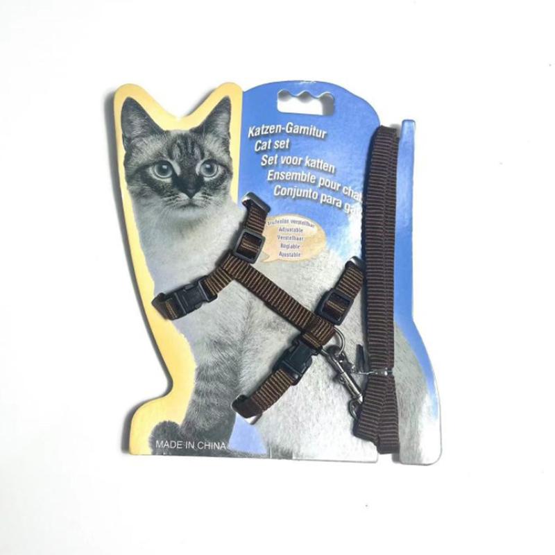 Collare pettorina guinzaglio per gatti regolabile in nylon per gattino pettorina per animali da compagnia guinzaglio per cucciolo cane gatto prodotto cintura pettorina per animali da compagnia