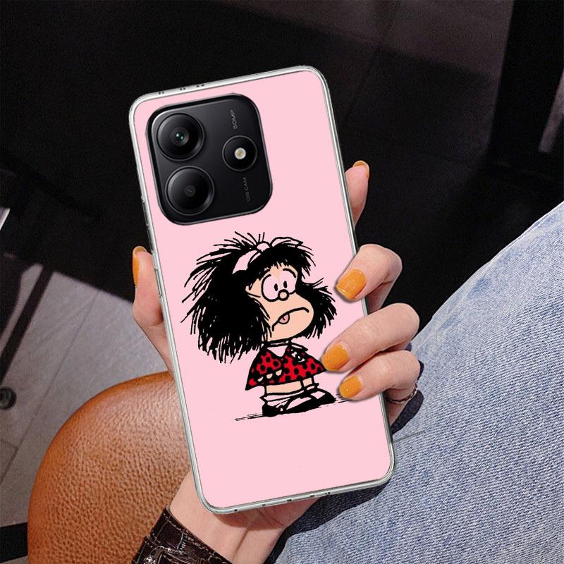 Cartoon Cute Mafalda Phone Case For Xiaomi Redmi Note 15 14 13 12S 12 11 Pro Plus 14S 11S 11E 10 10S 11T 5G Personalized Cover R