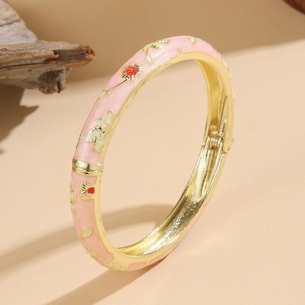Small Flower Cloisonne Vintage Bangles Vintage Design Ethnic Bracelet  Accessories