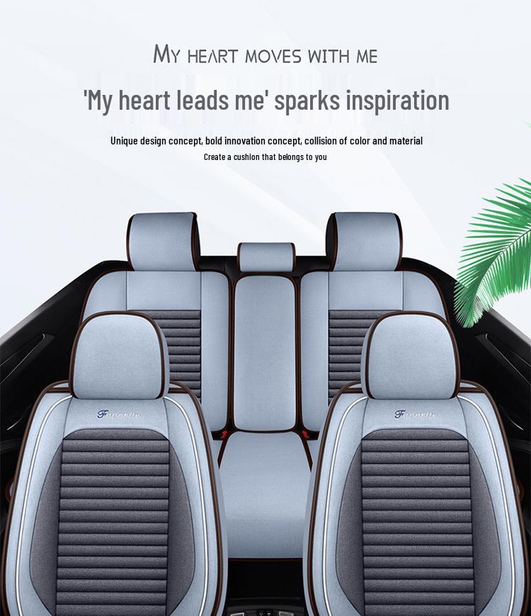 Citroen Car Seat Cushion - Versailles, C5, Elysee, Fukang, C4, Sega, C3-XR - Linen Seat Cover