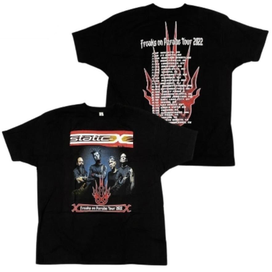 New Static-X XL T-Shirt Freaks On Parade Tour 2022 Nu Metal Xero Wayne Static Unisex T-Shirt S