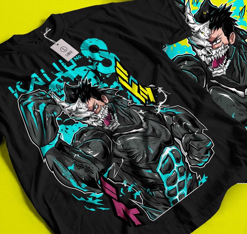 

Kaiju no 8 T-shirt Mina Shiro kaij Gift Manga Best Anime Graphic Tee Black 276 4XL