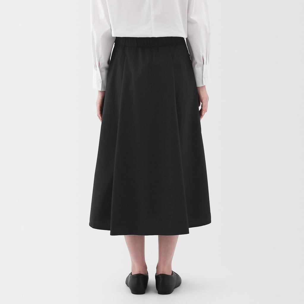 MUJI Women's Quick-Drying Broad Flare Skirt, Black, Size M, BE1VAA5S
