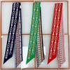 100% Silk High Quality Luxury Brand Scarf Women Headband Hair Band Foulard Tie Ribbon Neckerchief Skinny Scarves Accessories