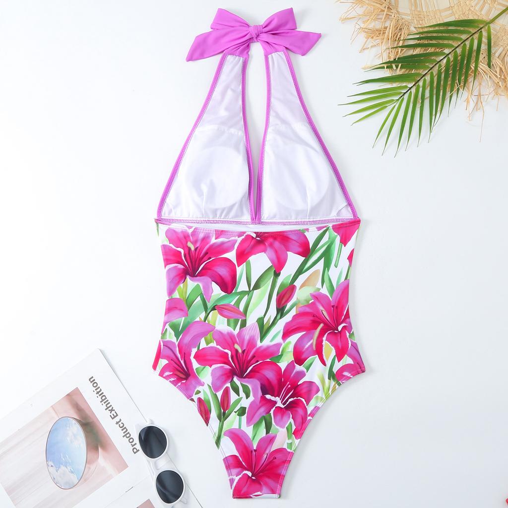 New One-piece Swimsuit Female Chiffon Skirt Swimsuit Set