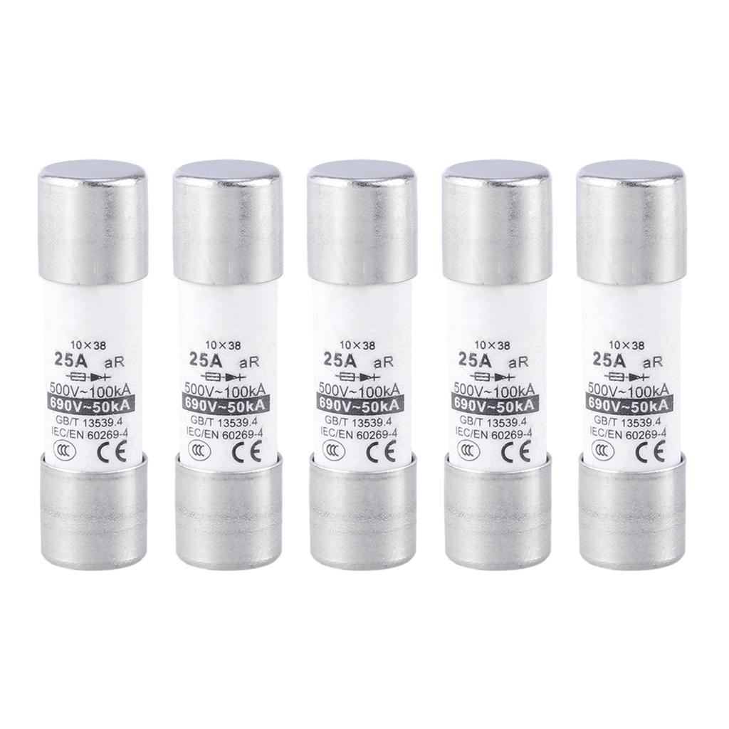 Pack Of 5 Ceramic Tube Fuses Set Fast Acting Cylinder Fuses Set Quick Blow Ceramic Fuses Set for Electrical Protections