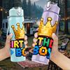 1PC Birthday Boy Crown Letter Graphic 750ml Color Plastic Water Bottle Leakproof Flip Straw Lid For Sports Office Home Use