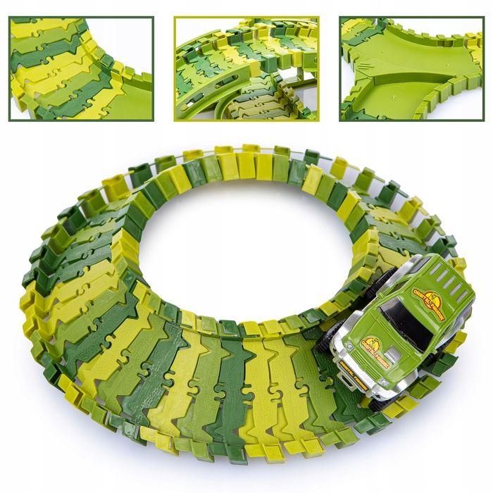 Flexible Race Track Dinosaur Park 360 Cm, 240 Pieces with Car – Kinderplay (KP9279)