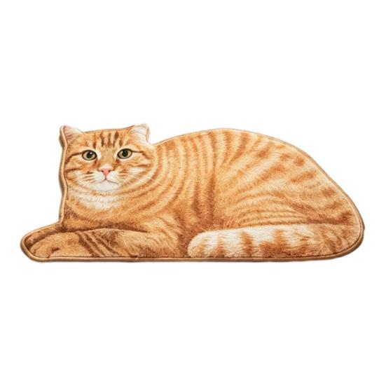 Slip Resistant Door Mat Cute Cat Bathroom Rug, Anti-Slip Absorbent Bath Washable Plush Tile And Wood Floor Kitty for Entrance Kitchen Home Decor