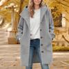 Giacca Colorata da Donna Casual Vestibilità Larga Cappotti con Bottoni Manica Lunga Capospalla con Tasca, Soprabito con Cappuccio