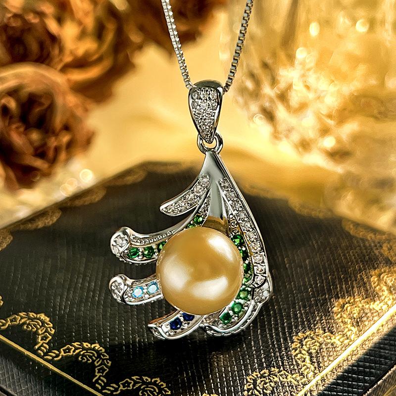 Jewelry Set Pearl Necklace Ring Earring Nanyang Retro Gold High-end Feeling Women's Fashion