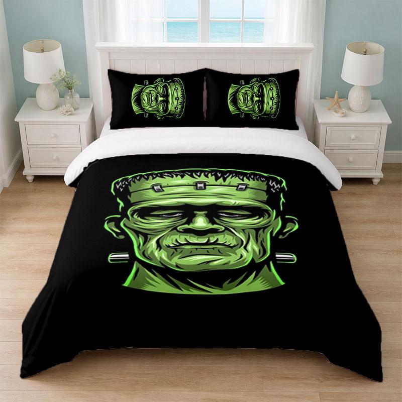 Frankenstein's Monster Bedroom 3Pcs Bedding Set Soft Bed Sheet Pillowcases Home Bedding Decoration